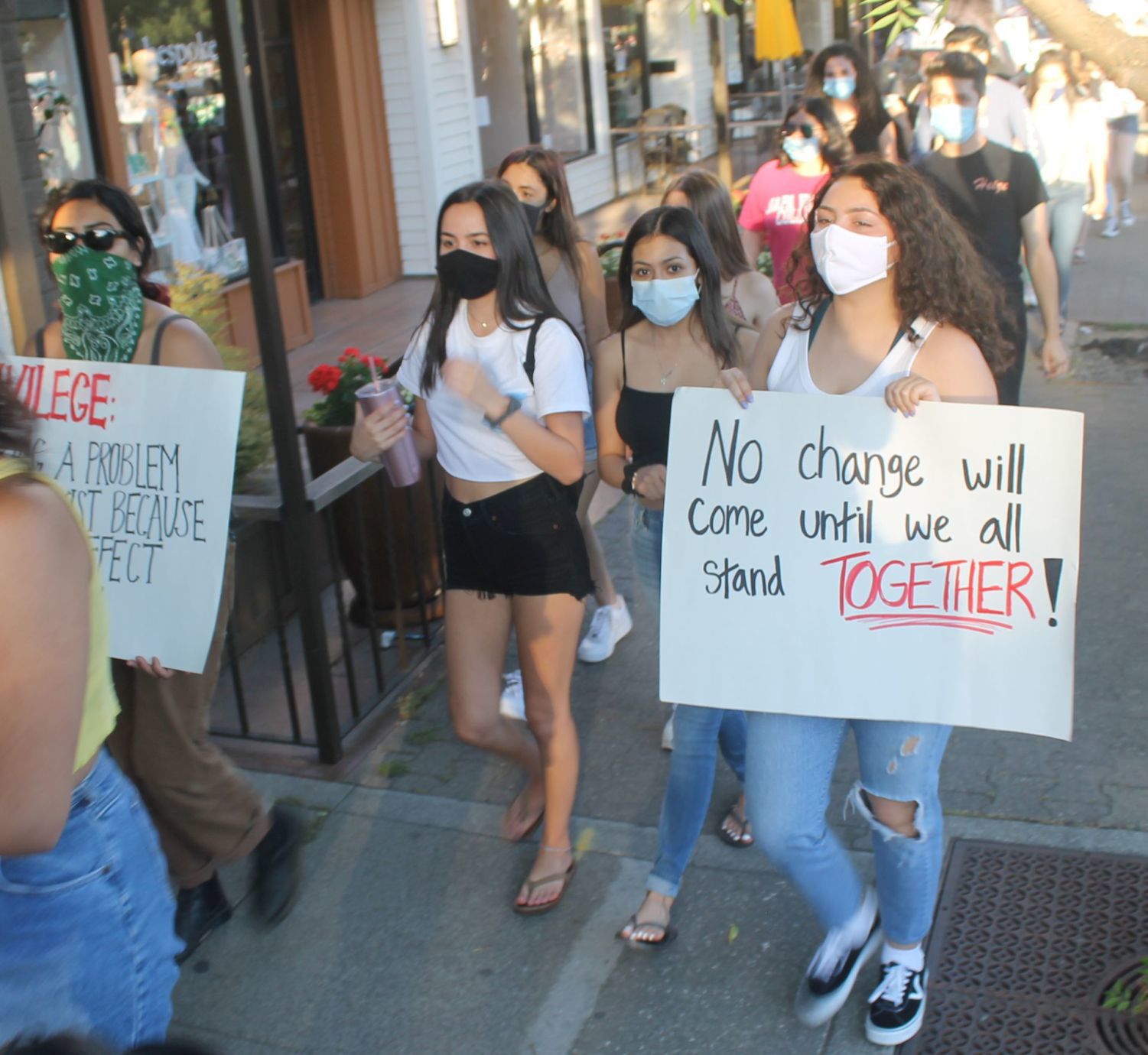 Peaceful march on Main Street
